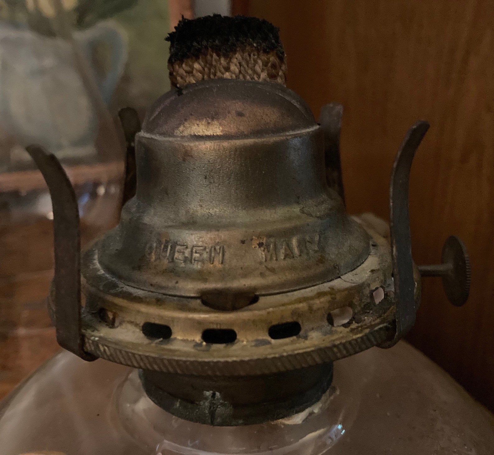 Antique 1920s Authentic Oil Lamp Queen Mary Brass Burner Etsy