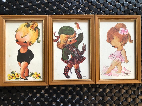 Vintage 60s /josie Heins/wood Framed moppets Dancer Theme - Etsy Ireland Vintage 60s /josie Heins/wood Framed moppets Dancer Theme - Etsy Ireland