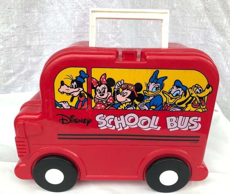 Vintage Disney Plastic School Bus Lunch Box/without Thermos Etsy