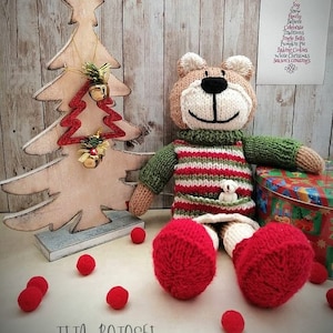 Gestricktes Spielzeug, Handarbeit, schöner Teddybär, Weihnachtsgeschenk, Geburtstagsgeschenk