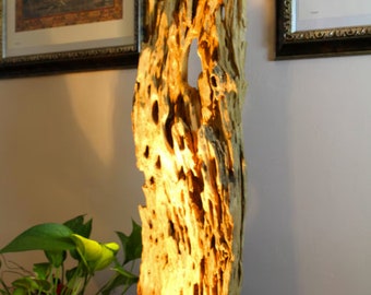 Rustic Elegance Driftwood Floor Lamp Handcrafted from Solid Wood