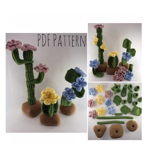 Parti ad incastro Amigurumi Cactus Building Toy PDF Modello all'uncinetto