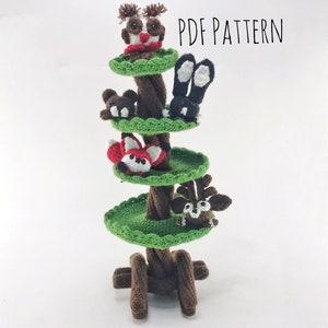 Modèle de crochet jouet empilable d&#39;arbres et d&#39;animaux des bois