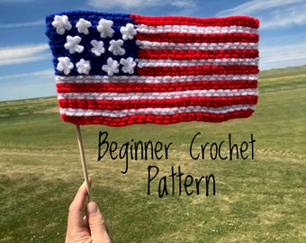 American Flag Crochet Pattern: Beginner 3D Design (PDF Download)