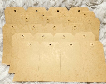 Vintage Tags- NOS - pkg of six quadruple tags - Junk Journal Ephemera -