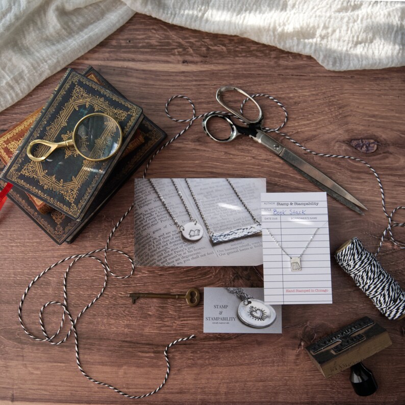 Reading Necklace, Reader Necklace, Gifts for Book Lovers Women, Bookish