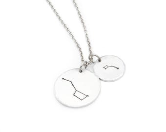 Big Dipper Little Dipper Necklace for Mom, Ursa Major Necklace, Ursa Minor Necklace, Constellation Necklace for Women,