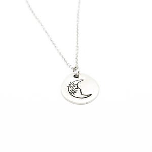 Moon and Stars Necklace, Moon Jewelry for Women, Witchy Moon Necklace, Celestial Jewelry, Bookish Gifts for Women, Minimalist Jewelry