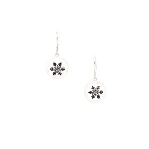 Silver Snowflake Earring Dangle, Winter Jewelry for Women, Snowball Earring Dainty Drop, Bookish Gifts for Women, Jewelry for Book Lovers
