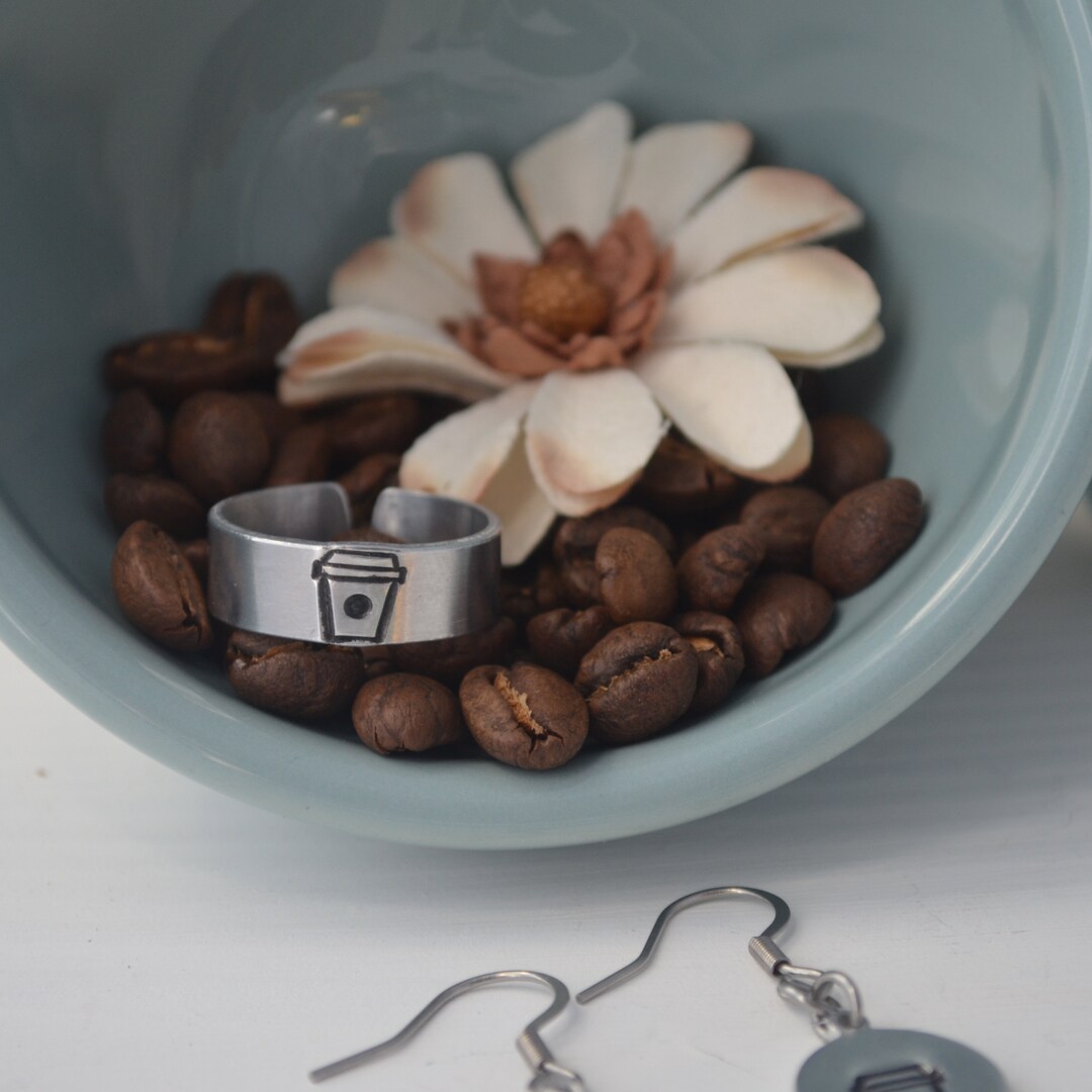 Coffee Cup Ring Coffee Cup Jewelry Coffee Lovers Gift for Etsy