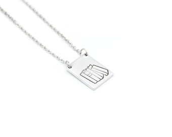 Stapel boeken ketting, donkere Academia ketting, boekcadeaus voor boekenliefhebbers, leesachtige cadeaus voor vrouwen, minimalistische sieraden voor vrouwen