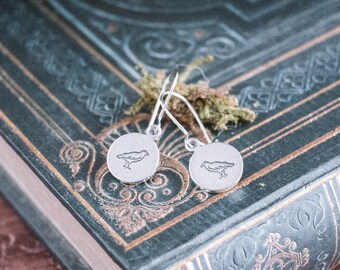 Crow Earrings, Raven Jewelry for Women, Bird Earrings Dangle, Bookish Gifts for Women, Bird Jewelry for Women, Gifts for Book Lovers Women