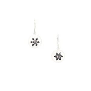 Silver Snowflake Earring Dangle, Winter Jewelry for Women, Snowball Earring Dainty Drop, Bookish Gifts for Women, Jewelry for Book Lovers