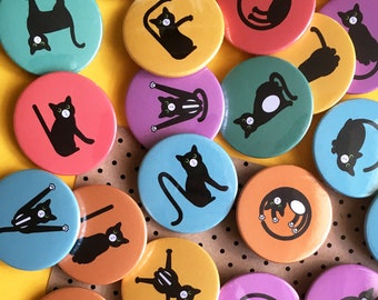 Cat Alphabet Badges / personalise with your own name or initials /  cute made-to-order gift for cat lovers