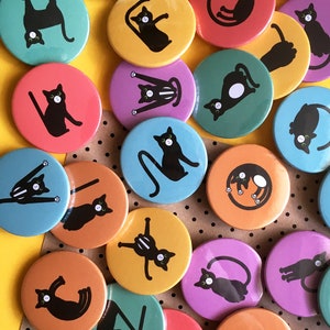 Cat Alphabet Badges / personalise with your own name or initials /  cute made-to-order gift for cat lovers