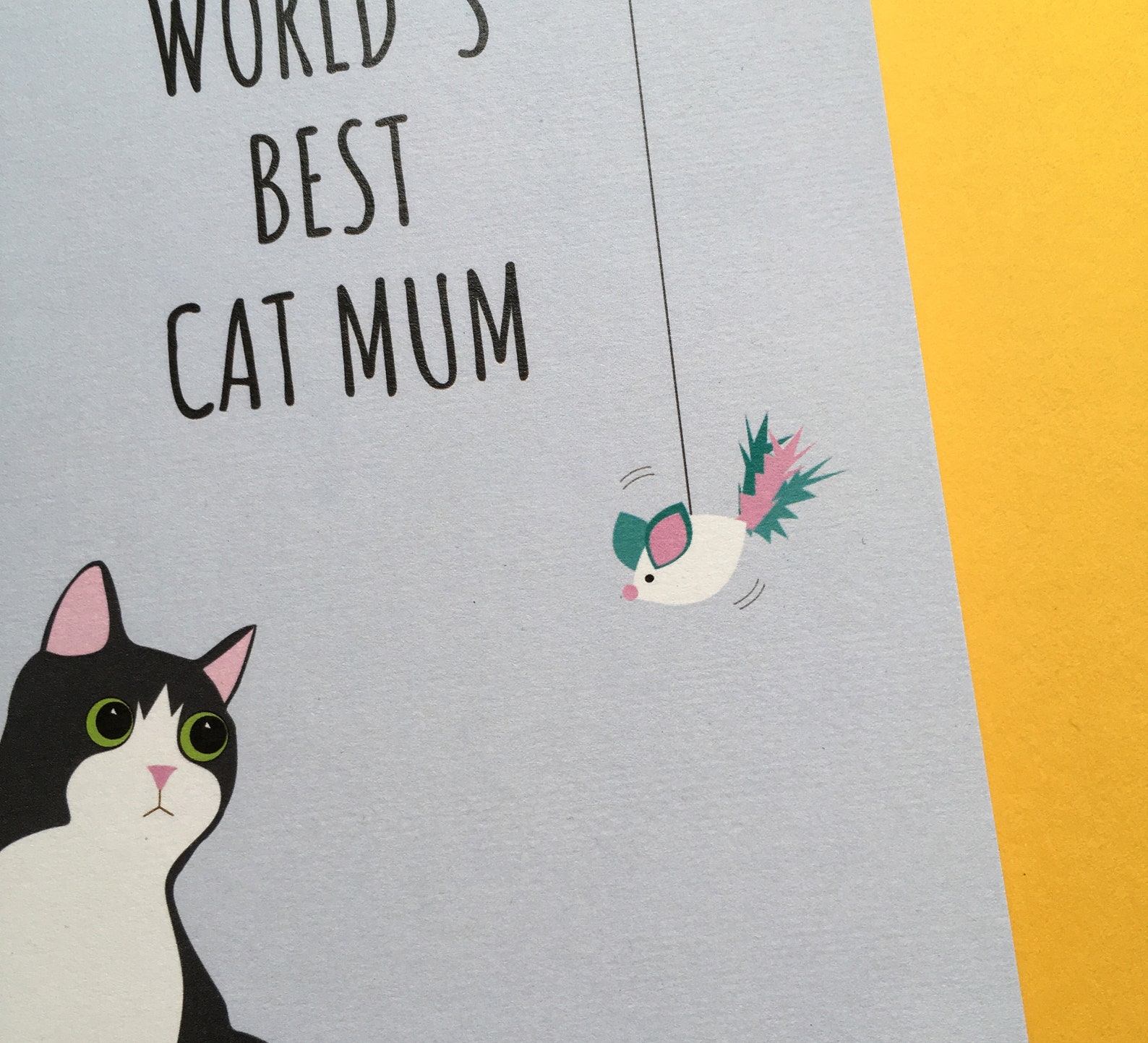 Worlds Best Cat Mum / Mothers Day Card / Cute Funny Digital Etsy UK