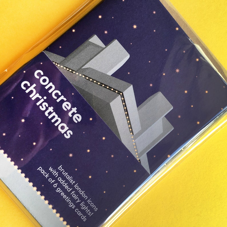 6 Concrete Christmas Cards / Set of 6 A6 Cards / Brutalist Etsy