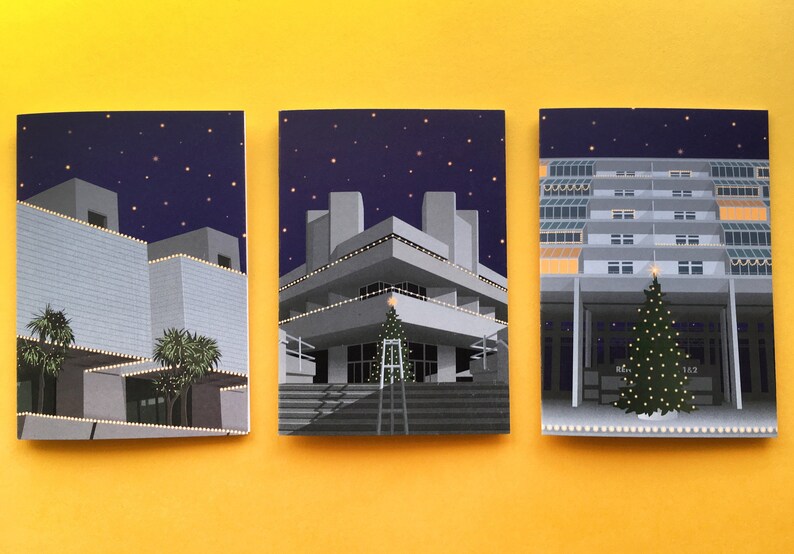 6 Concrete Christmas Cards / Set of 6 A6 Cards / Brutalist Etsy UK