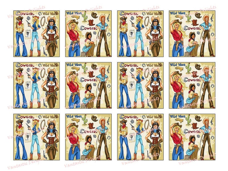 PRINTABLE Cowgirls Wild West Cupcake Toppers 2 X - Etsy