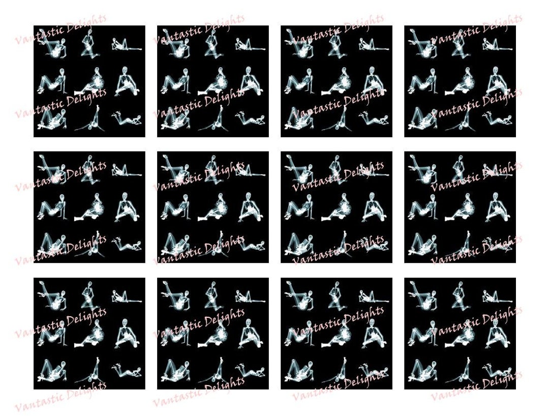 PRINTABLE Xray Pinup, Cupcake Toppers, 2 X 2, Pdf DIGITAL DOWNLOAD Etsy