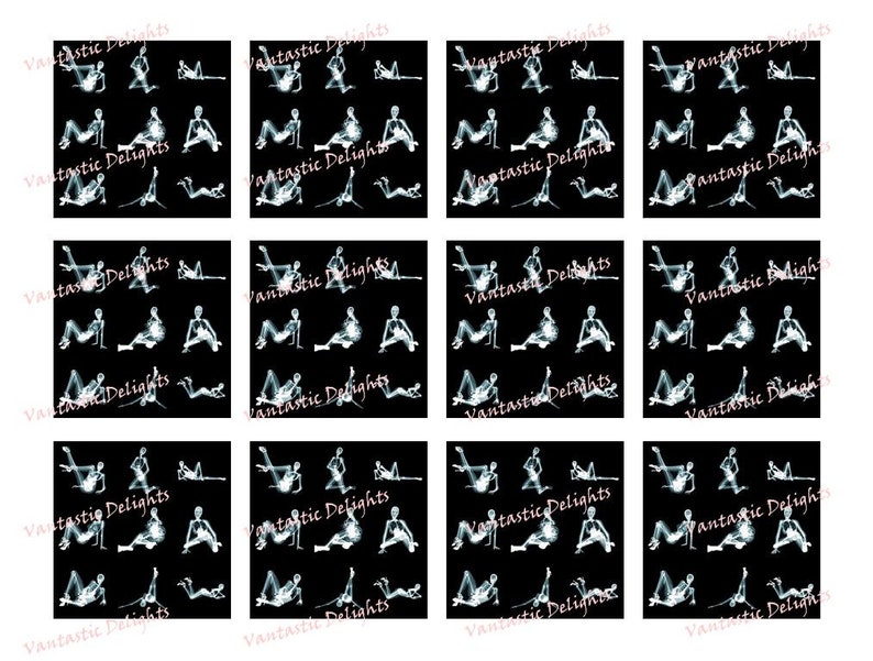 PRINTABLE Xray Pinup Cupcake Toppers 2 X 2 Pdf Etsy