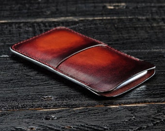 Personalized Leather iPhone Case with Card Slots
