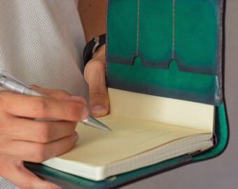 Leather Notebook Cover: Hand-Dyed Moleskine Classic Large (5x8.25")