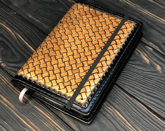 Handmade Leather Pocket Notebook Cover for Moleskine size 3.5"x5.5"