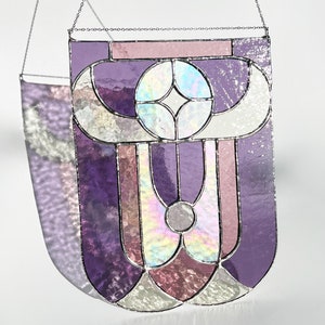 Panel de vitral moderno para colgar en la ventana, atrapasol, estilo art déco.