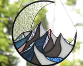 Mountains stained glass window hangings suncatcher Mothers Day Gift