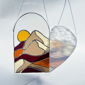 Gebirge Glasmalerei Sonnenfänger Glasmalerei Bergwandkunst