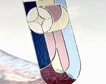 Modern Stained Glass Suncatcher: Handmade Window Hanging