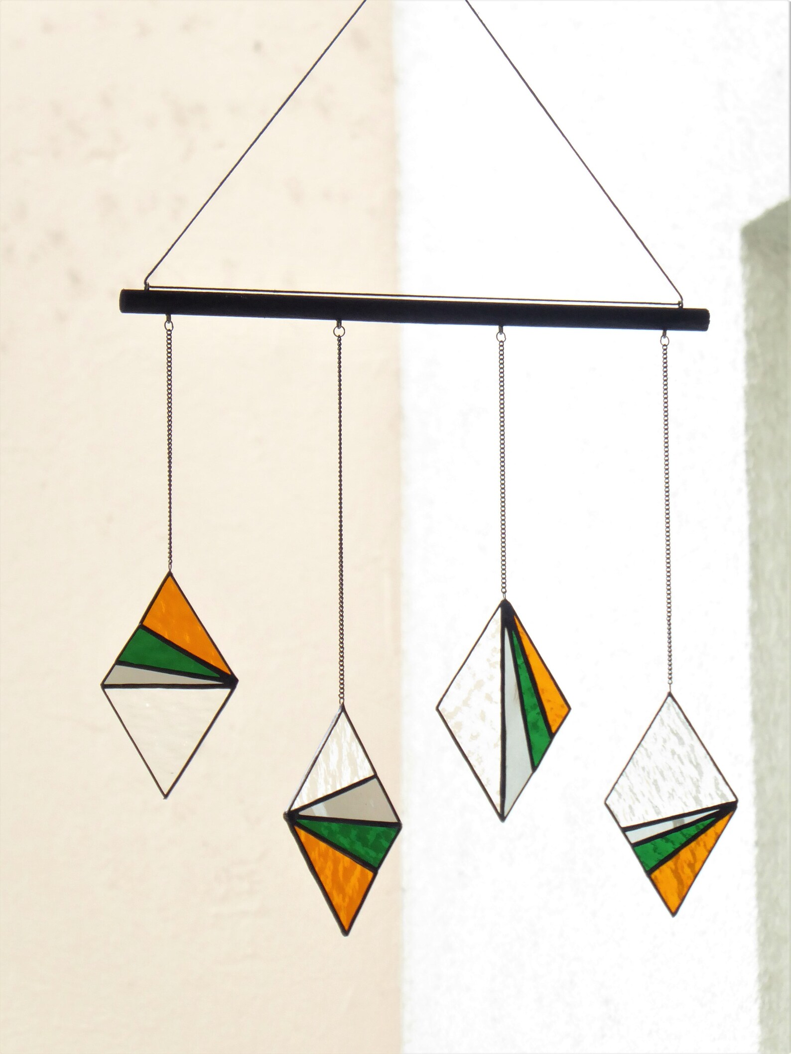 Modern Stained Glass Mobile Suncatcher Thanksgiving decor Etsy