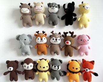 Crochet woodland animals, safari animals, handmade animal, keyring animal, birthday gift, baby gift