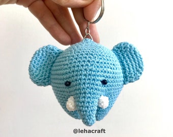 Crochet baby elephant Keychain, Pure Handmade , little gift for your kids and home living