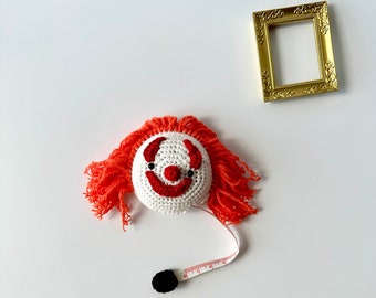 Crochet clown tape measure, handmade clown tape measure, pure handmade tape measure , cute Christmas gift,