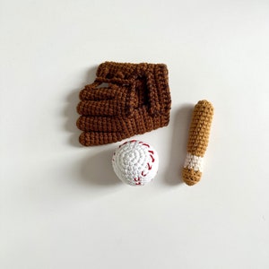 Set da baseball, accessorio fotografico per neonati, sport per neonati, mazza da baseball all&#39;uncinetto, guanto da baseball fatto a mano, giocattolo da baseball per neonati, regalo per baby shower