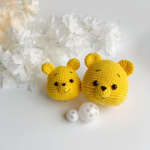 Crochet doll with rattle, baby toy, plush toy with rattle, baby gift, Christmas gift, baby shower gift.