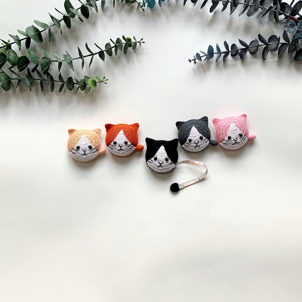 Crochet kitten tape measure, cat tape measure, meow tape measure, cute gift for special someone one, Christmas gift