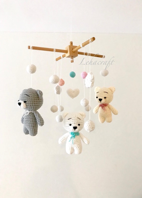 teddy bear crib mobile