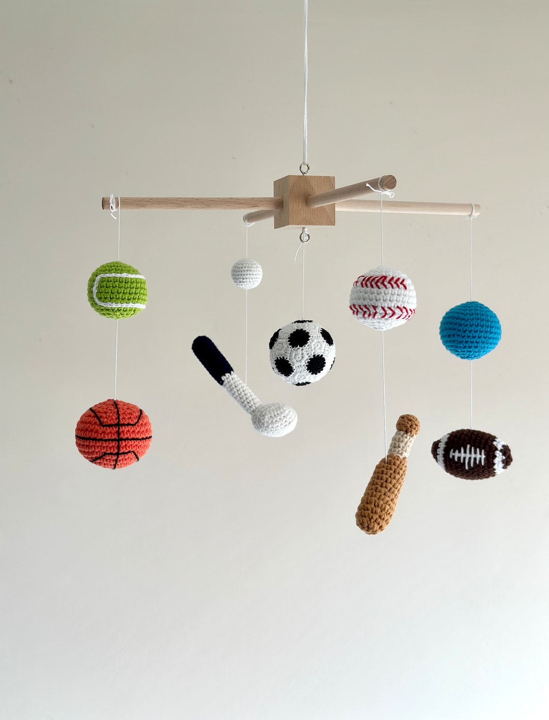 Sports Baby Mobile, Crochet Sport Baby Nursery, Sports Baby Theme, Baby