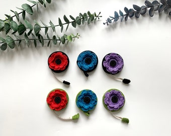 Crochet beau ruban à mesurer de fleurs, pur fait à la main, cadeau pour la maison et la vie