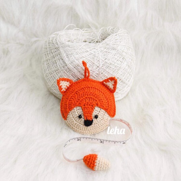 Crochet foxes AnimalTape Measure- Christmas gift for special someone crochet Fox tape measure, tape measure