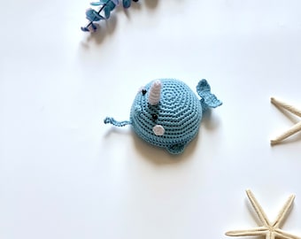 Christmas gift, Crochet Narwhals tapemeasure, pure handmade tape measure , cute Christmas gift,