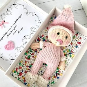 Crochet babydoll stuffed animal, gift for babyshower, givebirth gift, newborn gift, Baby toy,