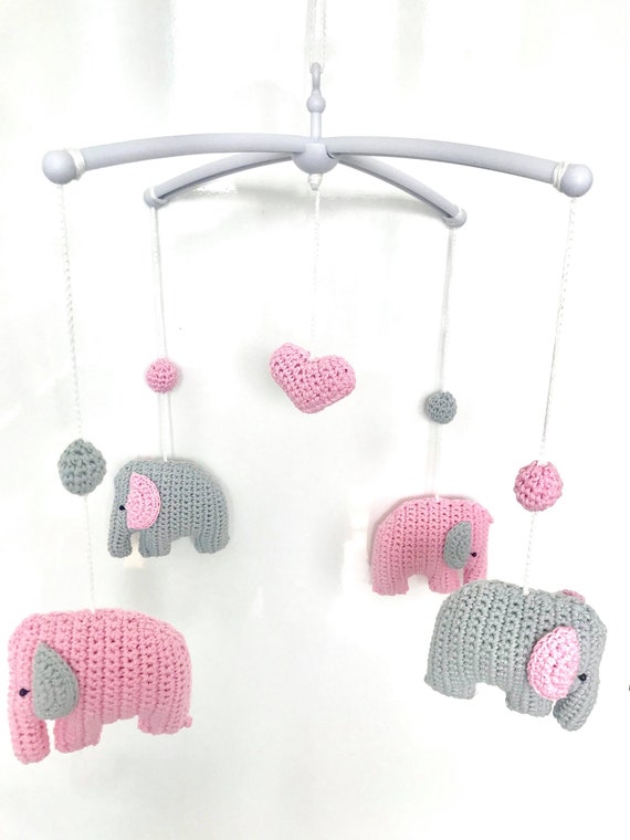 crochet elephant mobile