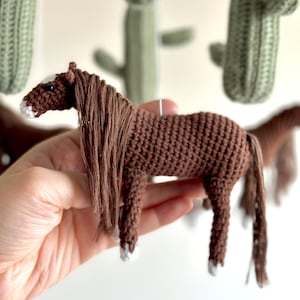 Handmade horses baby mobile, crochet horses baby nursery, crochet horse theme baby mobile, shower gift image 4