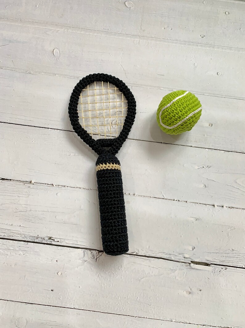 Set of Baby Toy With Crochet Tennis Ball and Racket Tennis | Etsy