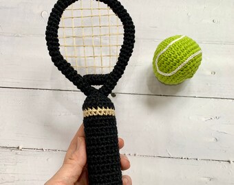 Raquette Tennis Bébé - Jouet Sensoriel Avec Couineur Et Hochet - Dès La Naissance - Cadeau Sportif