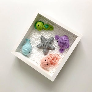 Fridge MAGNETS,Crochet set of 5 sea animals Fridge MAGNETS, ocean animal magnet, Refrigerator Magnets, cute gift for speacial occasion